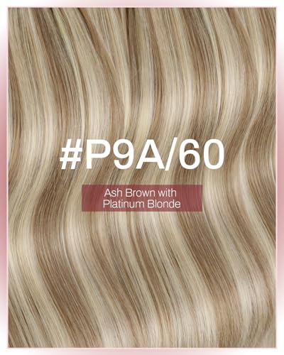 Image of Moresoo Light Brown Highlight Tape in Weft Extensions, 20 Inch, 75g, 2Pcs | Invisible PU Weft Tape in, Genius Tape in Extensions, Light Brown Highlighted Blonde, Remy Human Hair, Salon Use, Daily Wear