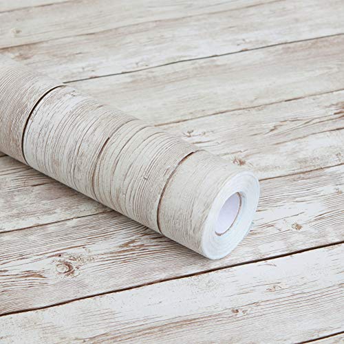 Wood Decorative Wallpaper Self-Adhesive Wood Peel and Stick Wallpaper Decorative Wall Covering Waterproof Easily Removable