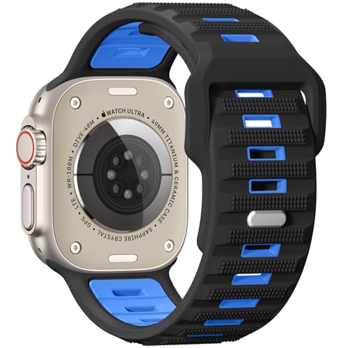 Sport Bands Compatible with Apple Watch Ultra 3/Ultra/Ultra 2 Band, Apple Watch Bands for Men 49mm 46mm 45mm 44mm 42mm, Silicone Loop Wide Waterproof Strap for iWatch Series 11 10 9 8 7 6 5