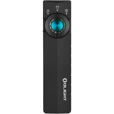 OLIGHT ArkPro Lite Flat Pocket Flashlight, Rechargeable Portable 1200 Lumens with White LED, Red Light, and UV Light, Triple Sources for Pet Urine Detection, Camping, Emergency, Working (Matte Black)
