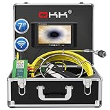 OKK Sewer Camera WiFi Drain Pipe Inspection Camera,165ft 7''HD Monitor 1000TVL Color Screen Equipmen