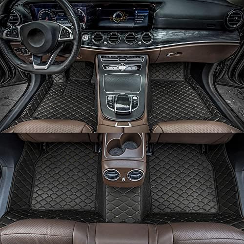 Car Floor Mats Fit for Land Rover Range Rover Sport 2006-2022 Custom Making All Weather Non-Slip Leather Floor Liners (Select: for Range Rover Sport 2006-2013/Black-Beige)