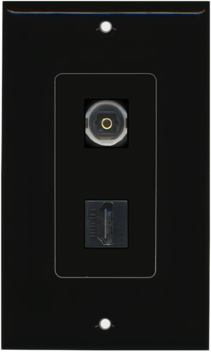 RiteAV - 1 Toslink Digital Audio Port and 1 HDMI Port Wall Plate Decorative White