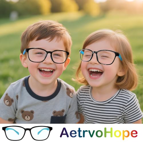 Image of Ultra-Light Blue Light Blocking Glasses with Case for Kids and Teens,Anti Eyestrain &UV400