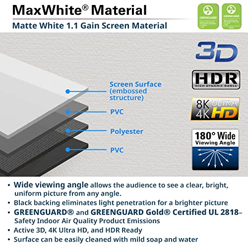 Image of Elite Screens Yard Master Wireless, 125-INCH Diag. 16:9 Outdoor Motorized Projector Screen, Built-in Rechargeable Lithium-Ion Battery Operated, Movie Home Theater, OMS125WH-BAT-ELEC
