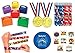 Bowling Party 133 piece Party Pack Bundle Kid's Favors (12 Goodie Gift Boxes, 12 Slap Bracelets, 72 Tattoos, 12 Gold Medals, 24 Pencils, Bonus Folding Flying Disc)