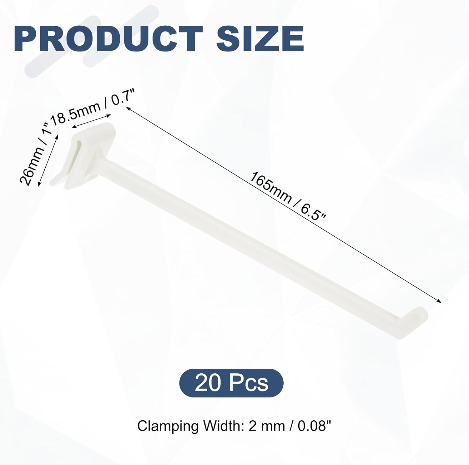 uxcell 20Pcs Slat Wall Panel Hooks, 6 Inch Plastic Slat Wall Accessories Gridwall Hooks Shelves Hanging Accessories for Garage Craft Room Storage Wall Shop Retail, White