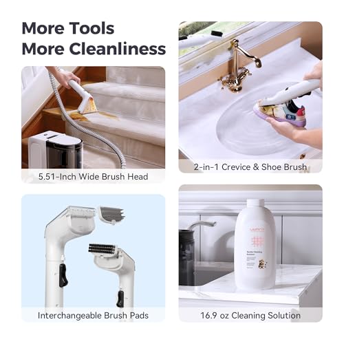 UWANT Portable Carpet Cleaner, 12Kpa Powerful Suction Spot Cleaner Machine, Upholstery Cleaner Machine for Couch Stains Cleaning, Home, Sofa, Car Cleaner, B300, White and Black - Thumbnail 4