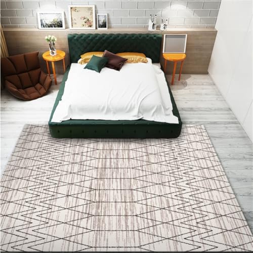 Tapis de chambre 150x200cm gris moderne à rayures - 2