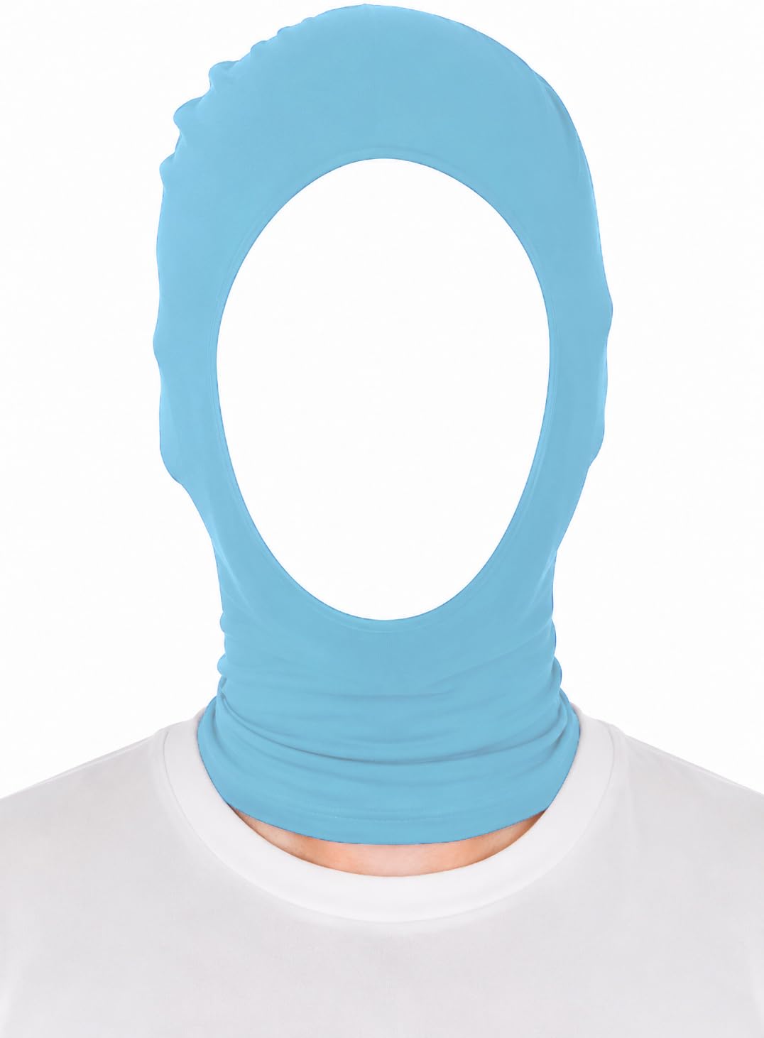 Sheface Men's and Women's Spandex Halloween Cosplay Mask Party Open Face Hood Costume Mask, Light Blue, One Size