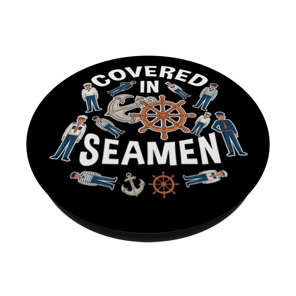 Adult Funny Humour Covered with Sailors PopSockets Adhesive PopGrip, Black - Image 2