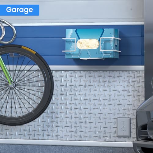 Image of THYGIFTREE Glove Box Holder Wall Mount, Metal Dispenser Rack for Standard 100 Count Disposable Nitrile, Latex & Vinyl Glove Boxes, for Kitchen, Bathroom, Garage, White