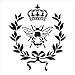 French Bee Stencil by StudioR12 | Crown, Laurel Wreath, Bee, Shabby Chic Country - Reusable- Chalky Paint- Use for Furniture Wood Signs Pillows Fabric Home Wall Decor | Select Size (12