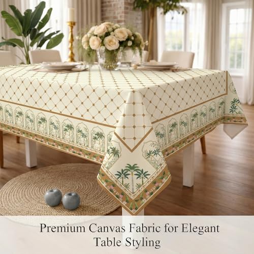 Image of STITCHNEST 'Tavola Luxe Series' Dining Table Cover 60x90 Inches | 6 Seater - 8 Seater Rectangular Dining Table Cover | Premium Fabric, Washable & Colour Fast