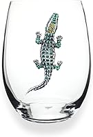 Vista 1 de THE QUEENS' JEWELS Vaso de vino sin tallo con joyas de cocodrilo, 21 onzas, regalo único para mujeres, cumpleaños, lindo, divertido, sin pintar