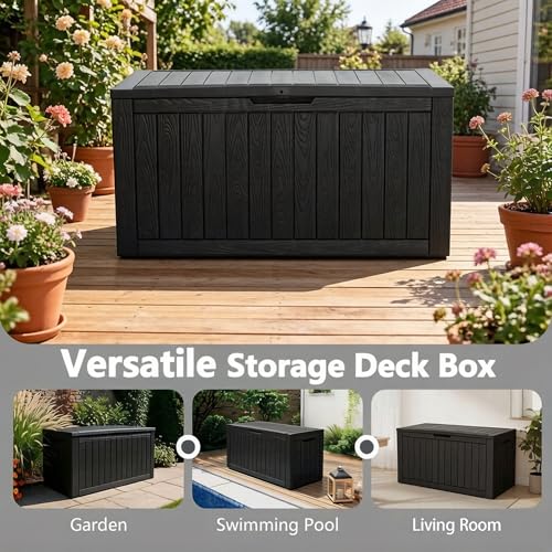 Image of Outdoor Storage Box Waterproof, 120 Gallon Deck Box For Patio Storage