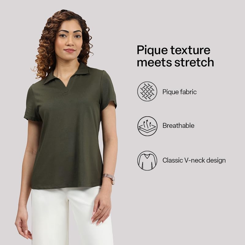 BlissClub T-shirt da donna, tinta unita, vestibilità moderna
