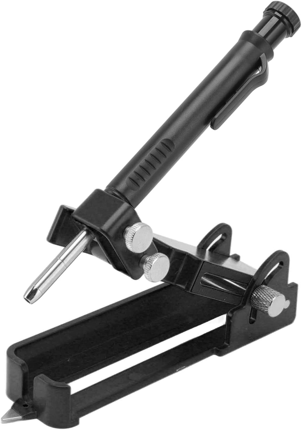 Multifunction Scribing Tool Construction Pencil Aluminum Alloy DIY Woodworking Marking Gauge, Construction Pencil for DIY Woodworking, Scriber Line Maker Measuring Tool (Black)