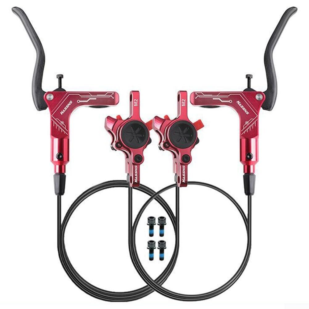 Freno a disco idraulico, doppio pistone per mountain bike | Freno a disco idraulico per mountain bike, lega di alluminio, doppio pistone, 160-203 mm per rotore, nero/rosso/argento/blu