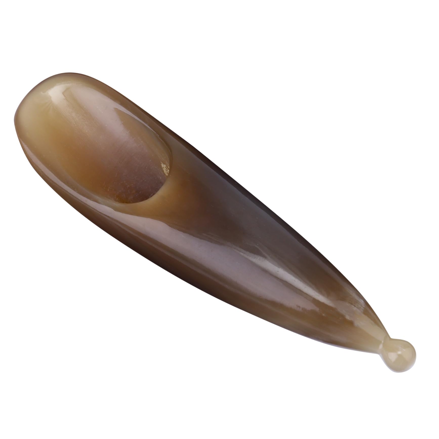 Ipetboom Scalp Scraping Tube Handmade Bovine Horn Massage Stick Scalp Massager Muscle Relief Tool