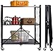 3-półkowy regał, wytrzymałe składane metalowe półki Rolling Utility Cart Składany druciany regał magazynowy do kuchni Salon Łazienka Pralnia Komody