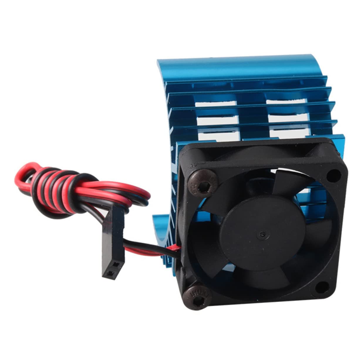 Lurrose Rc Car Motor Heat Sink System with Cooling Fan Durable Heatsink Compatible with Brush Motors Blue
