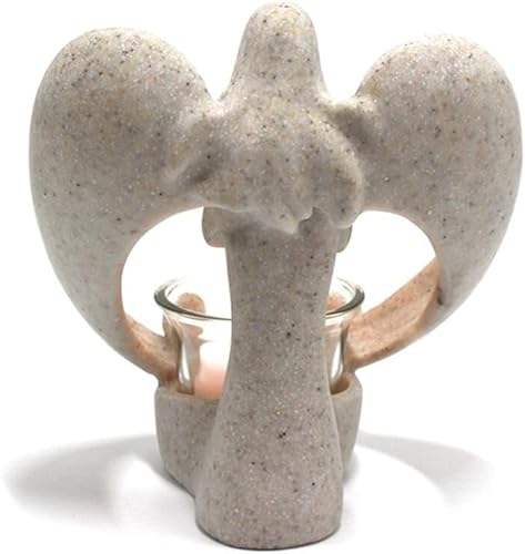 Miniatura 8 de Portavelas de alas de ángel, adorno de resina, decorativo para oración, estatua de ángel, candelabros de ala para Shlef, escritorio, regalo