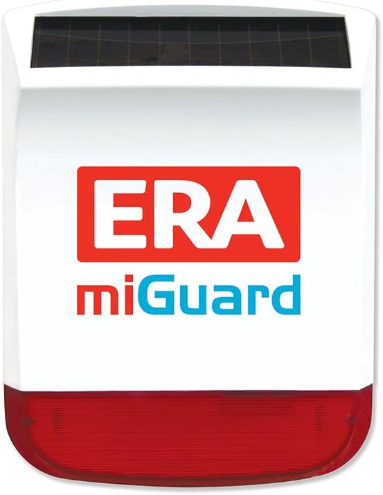 ERA miGuardWirefree Alarm Solar Charged Siren - Red Lens MGSPS260R