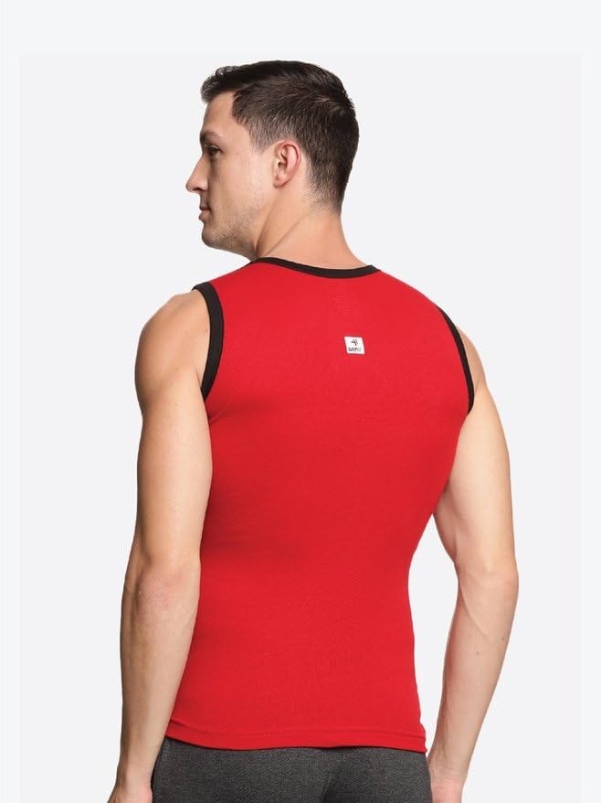 Image of Genx Men's Super Combed Cotton Gym Vest with Sports Style (Pack of 2) (Color May Vary)