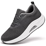 Womens Orthopedic Trainers Running Shoes Ladies Arch Support Memory Foam Plantar Fasciitis Shoes Air Cushion Comfort Lightweight Non Slip Walking Sneakers Grey UK 6.5