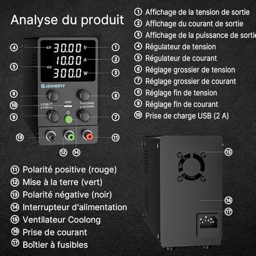 Évitez les surtensions avec l'alimentation DC variable 30V 10A réglable - 3