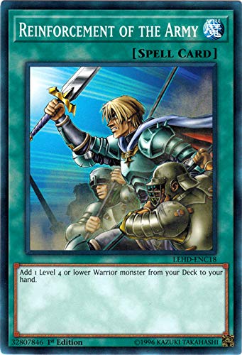 Amazon.com: Yu-Gi-Oh! - Reinforcement of The Army - LEHD-ENC18 - Common -  1st Edition - Legendary Hero Decks