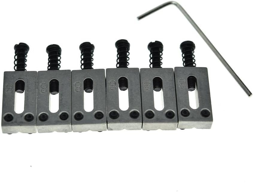  Pack of 6 Stainless Steel Guitar Saddles Bridge Saddle 10.8mm with Black Screws for Strat Tele 6 String Guitar thumbnail