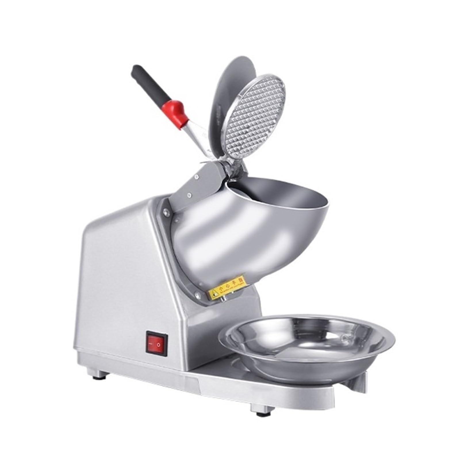 Trituradora De Hielo Comercial, Máquina Eléctrica Afeitado, Batidos, Rompehielos Doméstico Pequeño TrituracióN De Hielo Sin Esfuerzo(Grey Double Cap 4 Cutter)