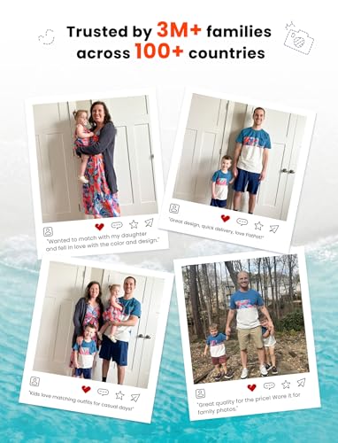 Image of PATPAT Family Matching Outfits Mommy and Me Dresses Hawaiian Tropical Vacation Beach Spaghetti Strap Dress and Shirt