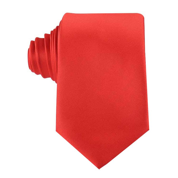 qisheng Skinny Tie Solid Color Slim Ties Pure Color Satin Neck Tie for Men Wedding Classic Formal Business Necktie for Wedding Party Business 8cm (Red)