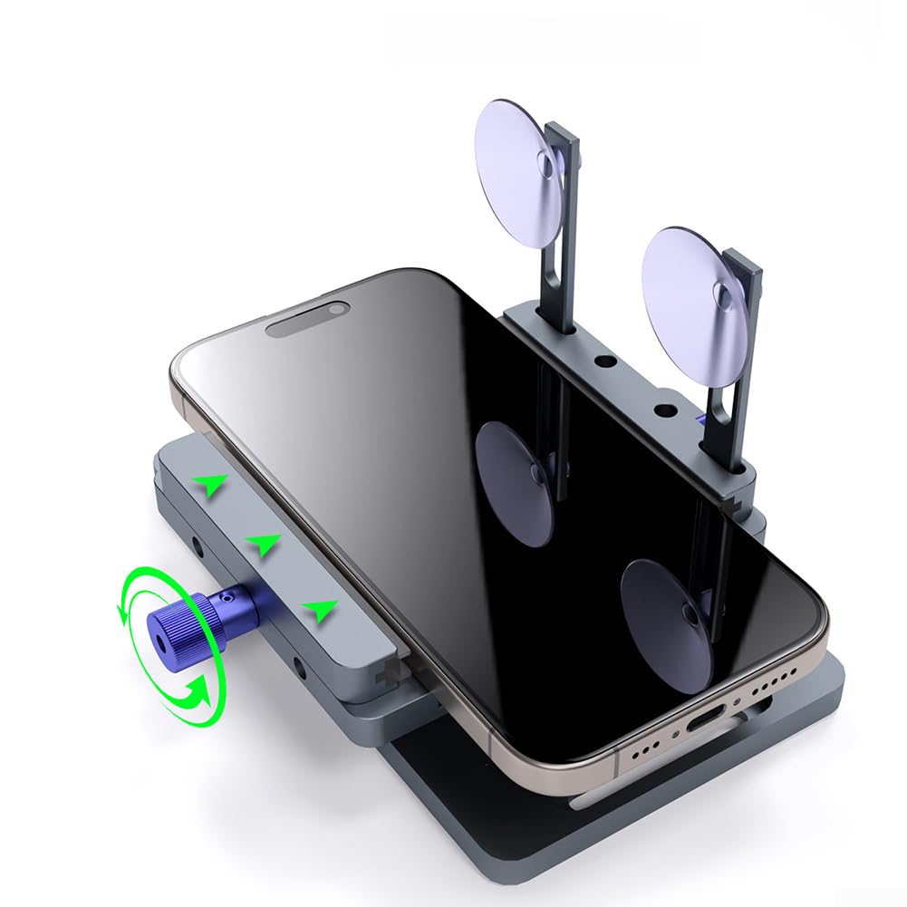 Herramienta de separación de pantalla LCD giratoria 360° con ventosa fuerte, herramienta universal para separar la pantalla del teléfono para un desmontaje seguro, metal resistente, negro, 15 x 9 x 10