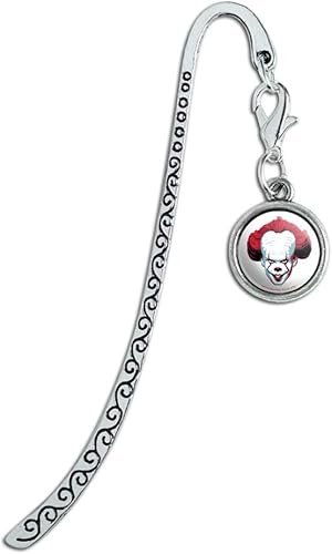 IT Pennywise Come Home - Marcador de páginas de metal con dije, Cromado