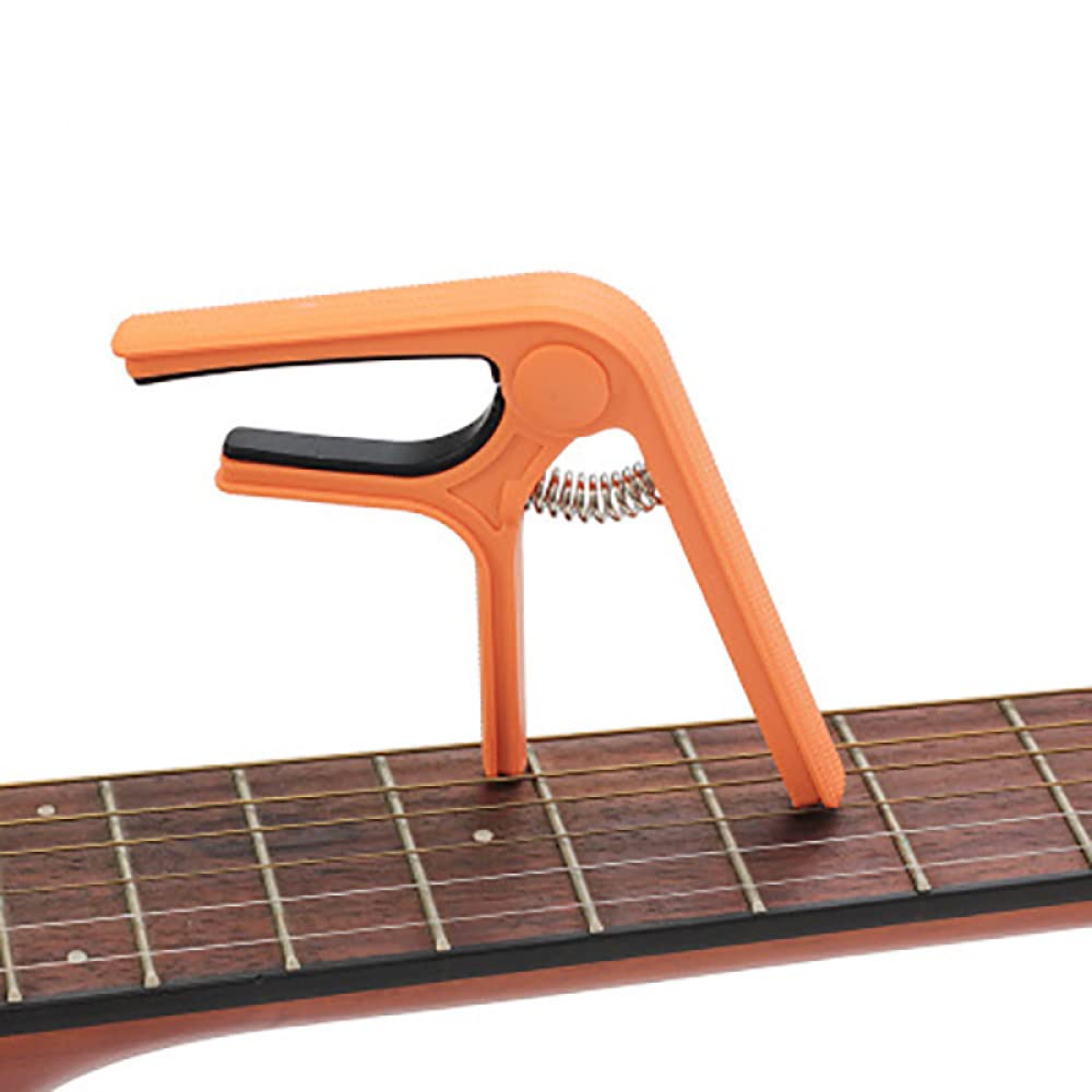 BATLAM Clip per capotasto per Chitarra in Acciaio di plastica, capotasto per Chitarra Acustica per Chitarra elettrica Portatile, CP, 09, Arancione (CP)