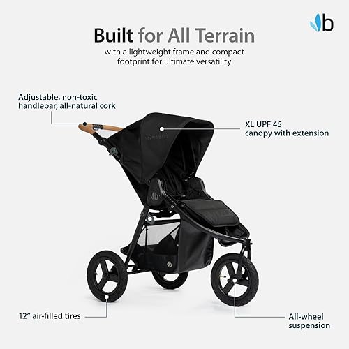 Miniatura 3 de Bumbleride Indie - Cochecito de bebé todo terreno, ligero, seguro para recién nacidos, con suspensión completa, neumáticos llenos de aire,