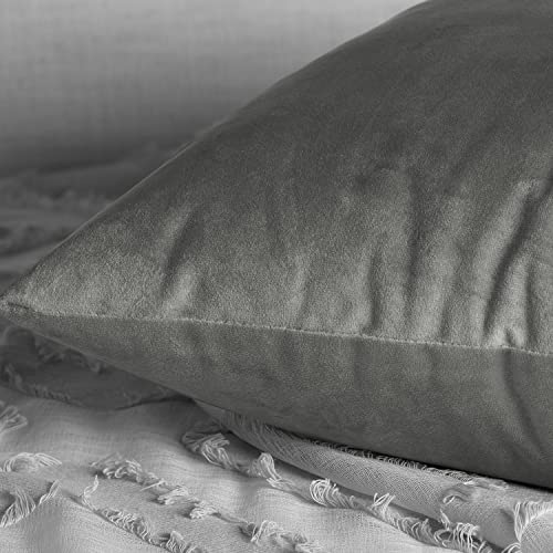 Image of HPD Half Price Drapes Cushion Cover 18 x 18 Heritage Plush Velvet - VPYC-161213-CC18PR - Pair, Destiny Grey
