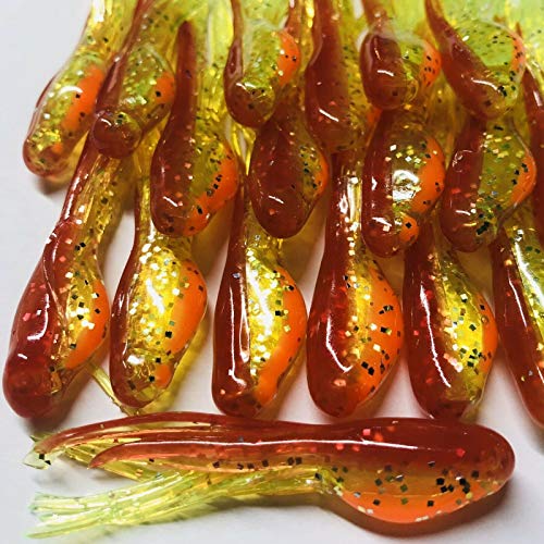 GuruShop 2” Minnow Crappie Tube JIG Skirts 20 Pack Rosey Red