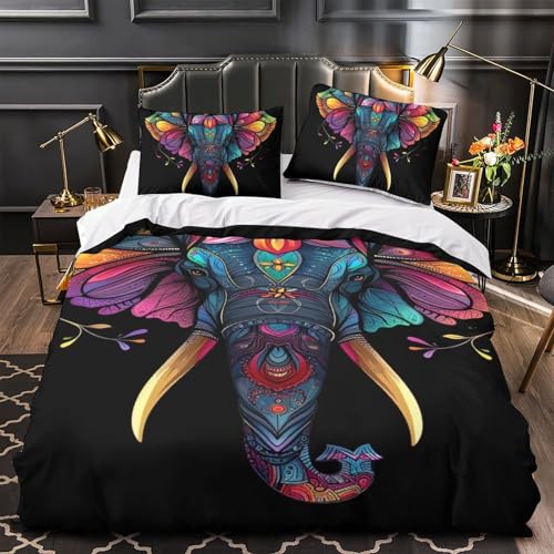 Parure housse de couette éléphant finition premium fermeture éclair invisible - 4