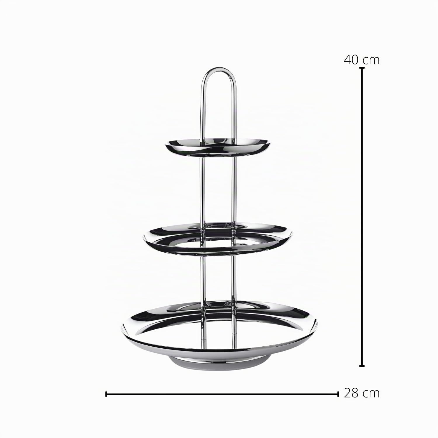 EDZARD Etagere Apus (Höhe 40 cm, 3-stöckig), Edelstahl hochglanzpoliert