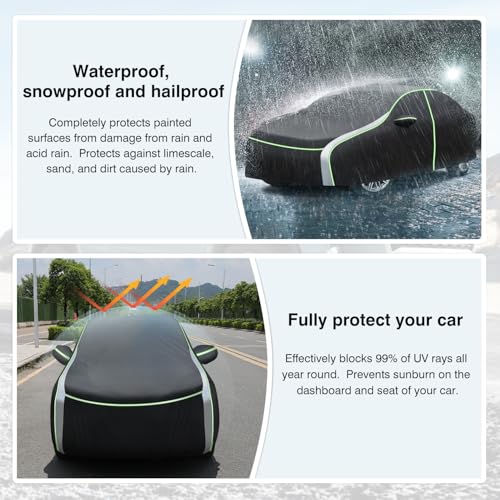 Image of Car Cover for Chevrolet /Chevy Malibu 1997-2025 2026 All Weather Car Covers for Malibu Accessories Outdoor Waterproof UV Protection with Zipper & Reflective Safety Strips