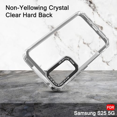 Image of TheGiftKart Hybrid Shockproof Back Cover Case for Samsung Galaxy S25 5G | Stylish Camera Border | Electroplated Buttons | Crystal Clear Hard Back Cover Case (TPU & PC, Transparent Bumper)