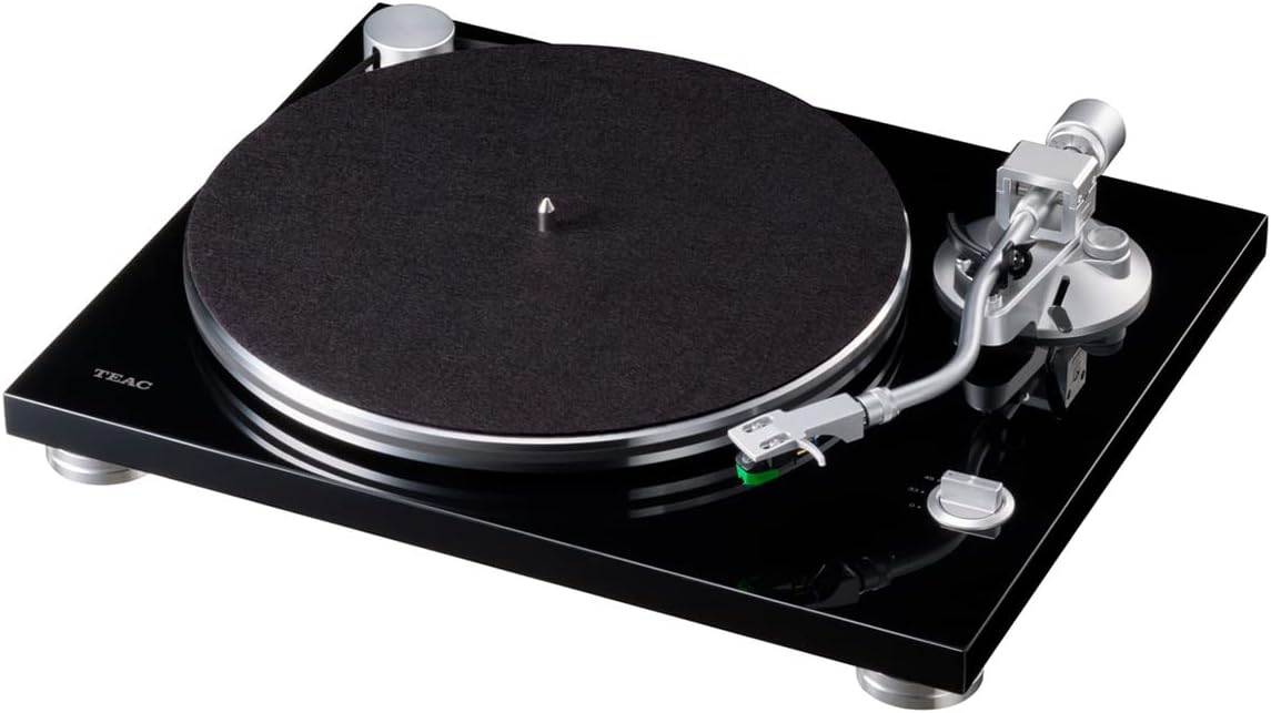 TN-3B Belt Drive Turntable (MM Phono EQ Amplifier Integrated, Digital USB Output, SAEC Tonearm, 33 & 45 RPM Speed), Black