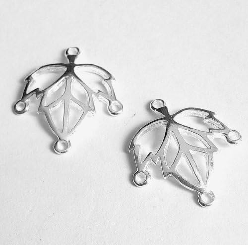 2 pcs .925 Sterling Silver Maple Leaf Chandelier Earring Wire Connector/Findings/Bright