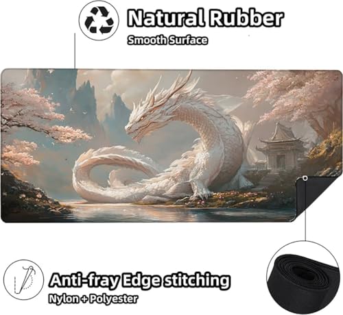 Gaming Tapis de Souris XXL 700 x 400 x 3 mm Grand Tapis de Souris Rose Mouse Pad Dragon Tapis Souris Résistant à l'eau Surface Lisse et Base en Caoutchouc Anti-dérapant, Decoration Chambre Gifts Z-160 – vue 3