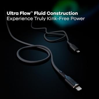 360 Electrical Lightning to USB-C Charging Cable 5ft, MFi Certified, Fast Charge Compatible, Durable & Tangle-Free
